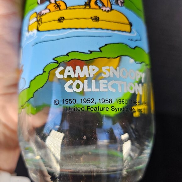 Set Of Two Vintage 1983 McDonald's Camp Snoopy Themed Tall Drinking Glasses - Picture 6 of 8